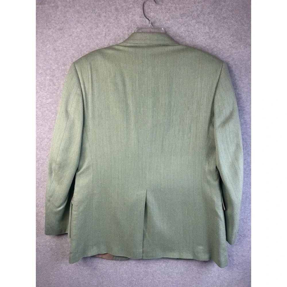 S&K Tailors Row Finery 100% Silk Mint Green Jacket Blazer Sport Coat Men's 42R